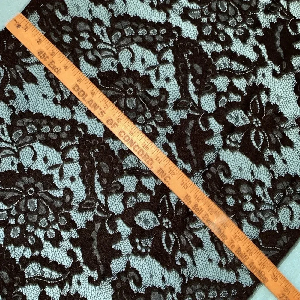 Wrap scarf floral pattern sheer black scalloped edges 20” X 58” long NEW